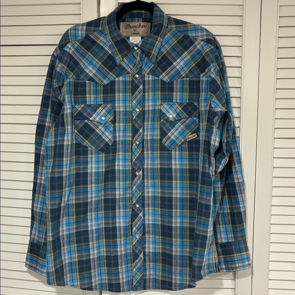 VTG 70s Wrangler Button Down Brushpopper Pearl SNAP Western URBAN COWBOY COUNTRY